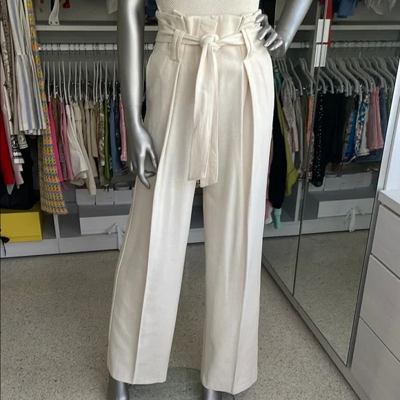 Zara Cream Wide Leg Jumpsuit with Paper-Bag Waist - Picture 3 of 12